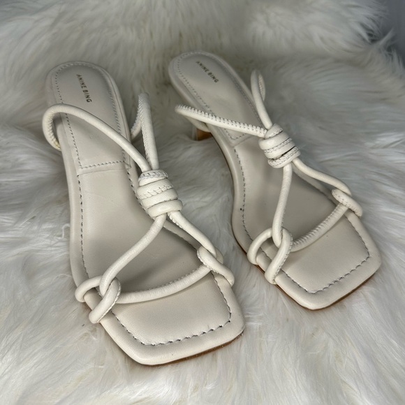 Anine Bing Vanina Spool Strappy Bridal Slip On Heels Size 37 - Picture 6 of 9